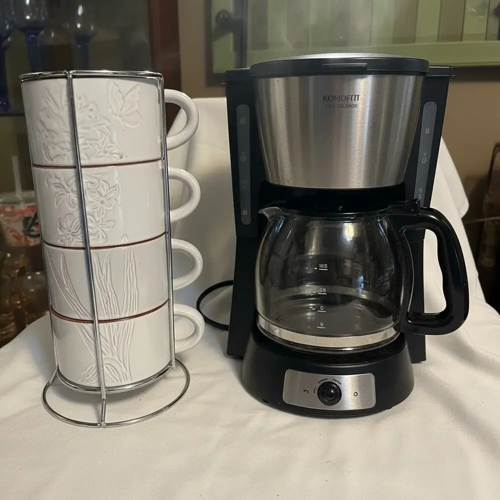 Pier 1 White Glazed Terracotta Stacking Mugs